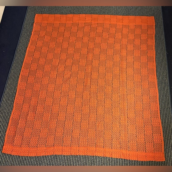 Vintage Set Of 10 Handmade Orange Curtain Panels Rectangle Sheer Lace Drapes - Picture 1 of 5